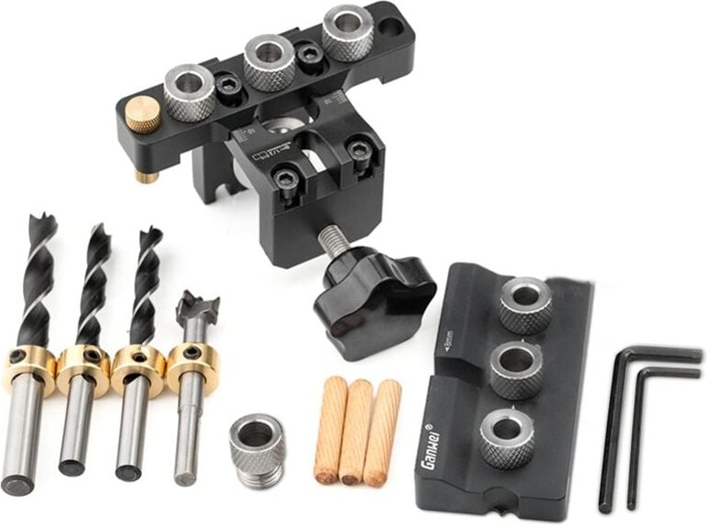 Einstellbare Dübellehre für die Holzbearbeitung, Tasche b