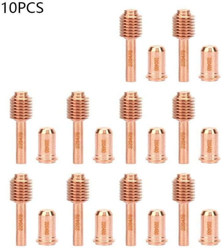 Électrodes Consommables Plasma 220478 Avec 10 Buses 220480 Pour Découpeur 10 Pièces