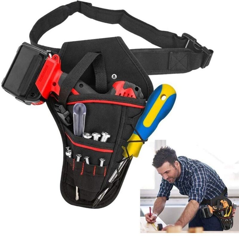 Verstärkte Bohrmaschinentasche, Werkzeuggürtel, Gürteltasche für Elektriker, Hänge-Werkzeugtasche, Gürtel mit mehreren T...