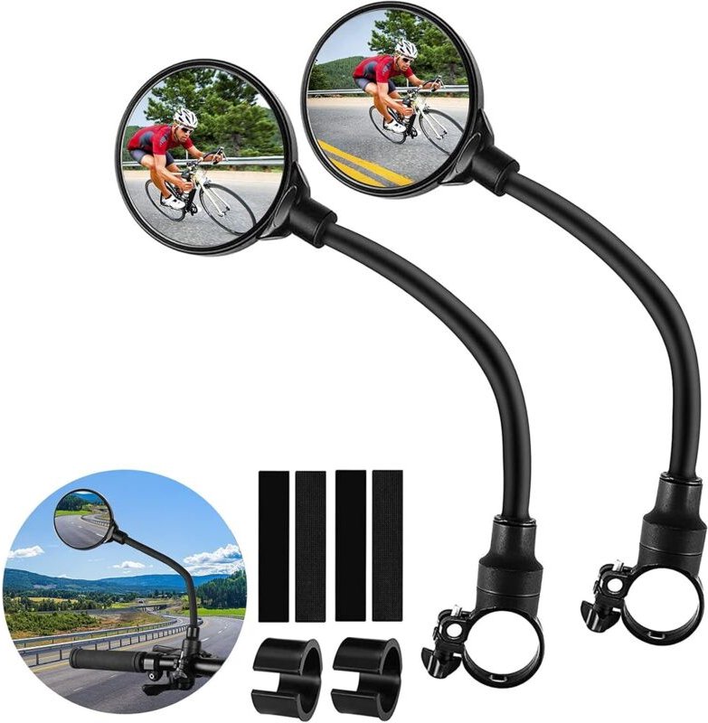 2er-Pack Fahrradlenker-Rückspiegel, 360° verstellbare Fahrradlenkerspiegel, Elektroroller-Rückspiegel, Spiegelrahmen für...