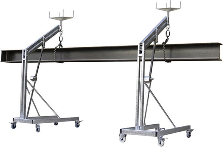 2 Hochhubwagen Balkenheber mit Zahnstange - Gesamtkapazität 900kg - Hubhöhe 1110 bis 2700 mm - 12373/2