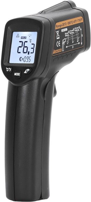 Infrarot-Thermometer für berührungsloses Garen. Wärmebildpistole mit digitalem, hintergrundbeleuchtetem LCD-Display, 20–...