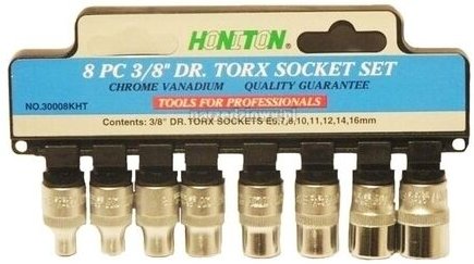 Honiton nasadki 8cz. 3/8" Torx 3008