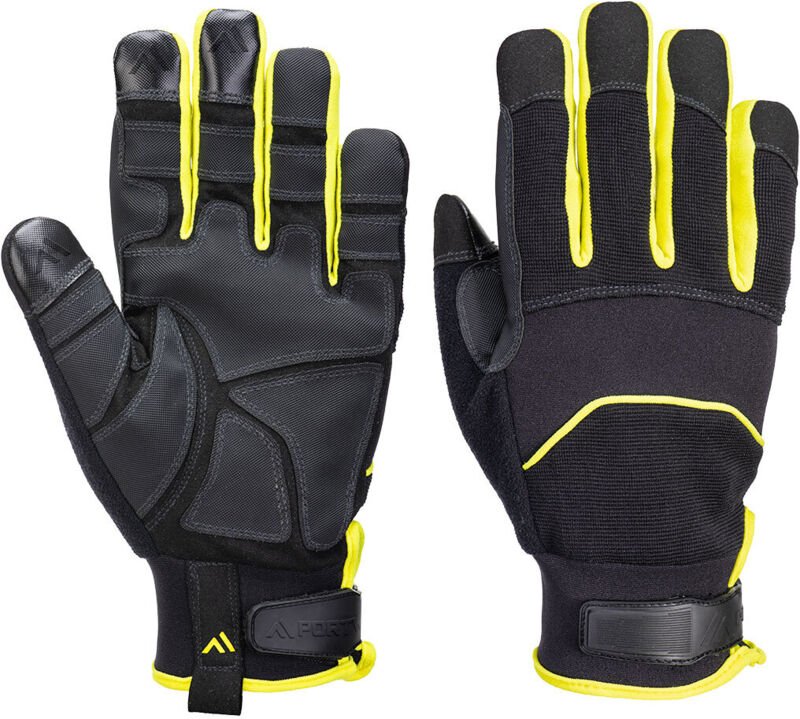 Nadelbeständiger Handschuh Schwarz/Gelb XL - Größe 10