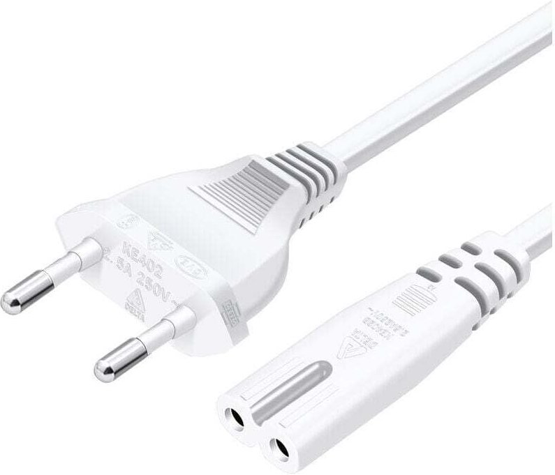 Vtizikl Câble d'alimentation Power, prise européenne USB-C vers double prise USB-C7, droit, 1,5 m, blanc