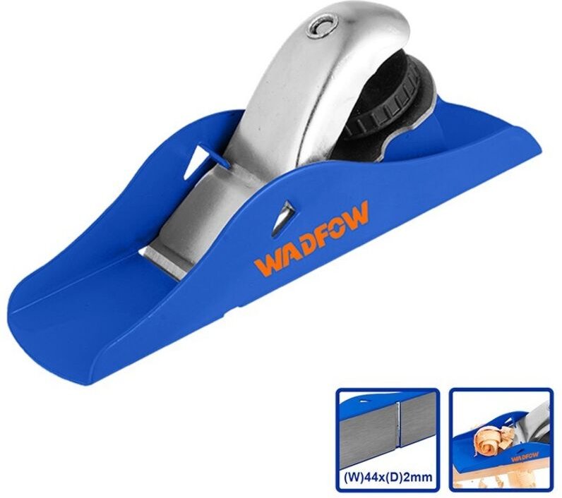 WADFOW WTB1101 Zimmermannshobel, Kohlenstoffstahl, 163 mm, 65MN-Klinge, 44 mm Breite