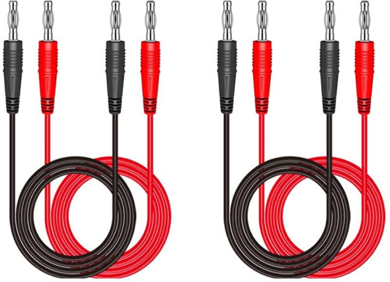 4 Stück P1041 4 mm Bananenstecker auf Bananenstecker, Multimeter, elektronisches Testkabel, Test-Verlängerungskabel – Ro...