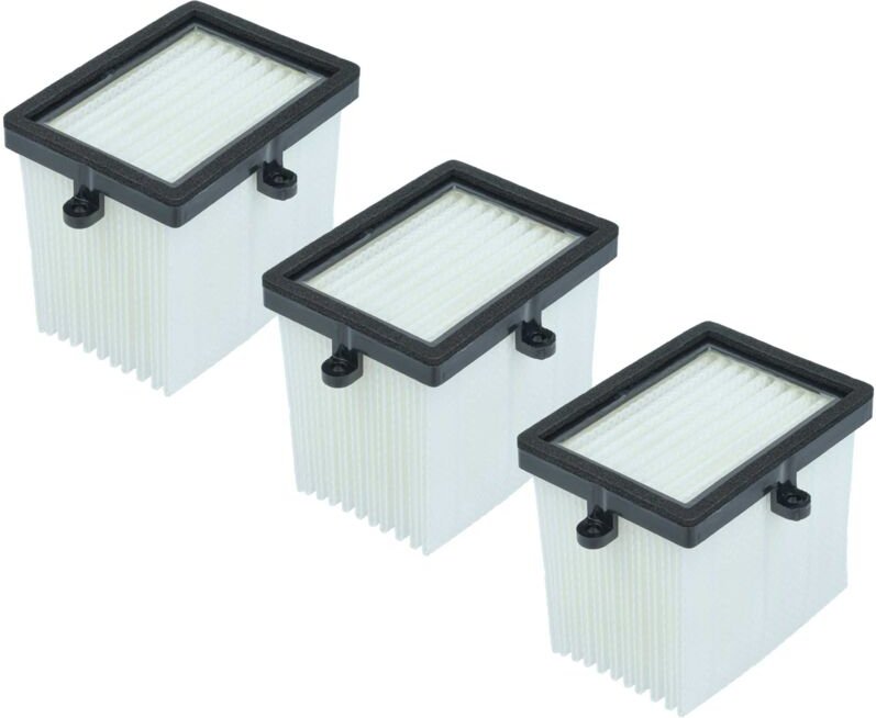 vhbw Filterset kompatibel mit Milwaukee M18 BOS125 Exzenterschleifer, Trennschleifer - 3x Luftfilter Schwarz Weiß