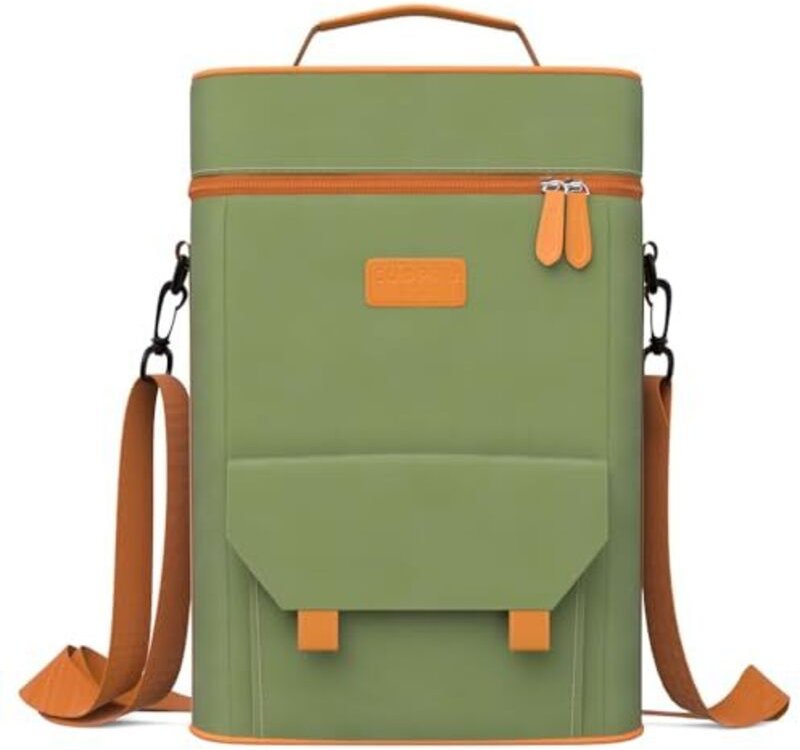 Premium Yerba Mate Kit Tragetasche – Doppellagig, wasserdicht, mit 2 Weinflaschenfächern, ideal für Reisen, Picknicks un...