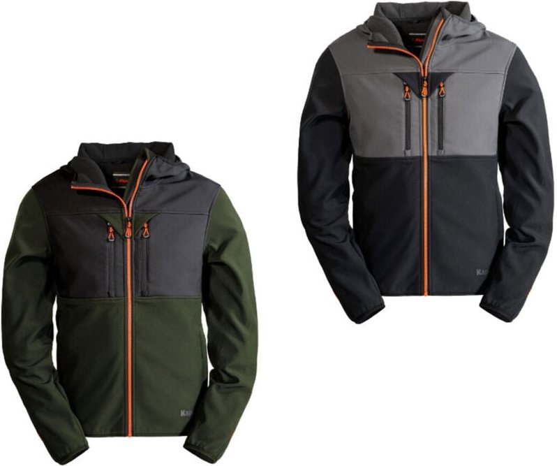 Kapriol Tenere' Pro Wasserabweisende Softshell-Arbeitsjacke - L - Schwarz / grau