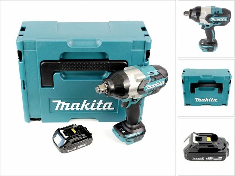 Makita DTW 1001 Y1J Akku Schlagschrauber 18V 3/4“ 1050Nm Brushless + 1x Akku 1,5Ah + Makpac - ohne Ladegerät