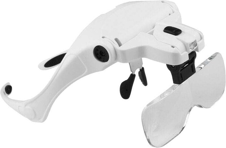 Vergrößerungsbrille mit LED-Technologie, 1,0- bis 3,5-fache Vergrößerung, verstellbares Kopfband