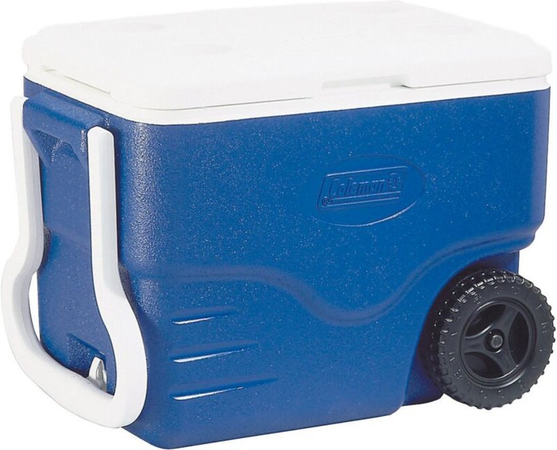 Coleman 40QT Performance Wheeled Kühlbox, blau/weiß