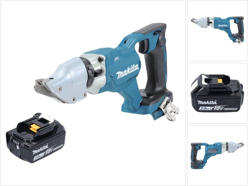 Makita DJS 200 F1 Akku Blechschere 18 V 2,0 mm Brushless + 1x Akku 3,0 Ah - ohne Ladegerät