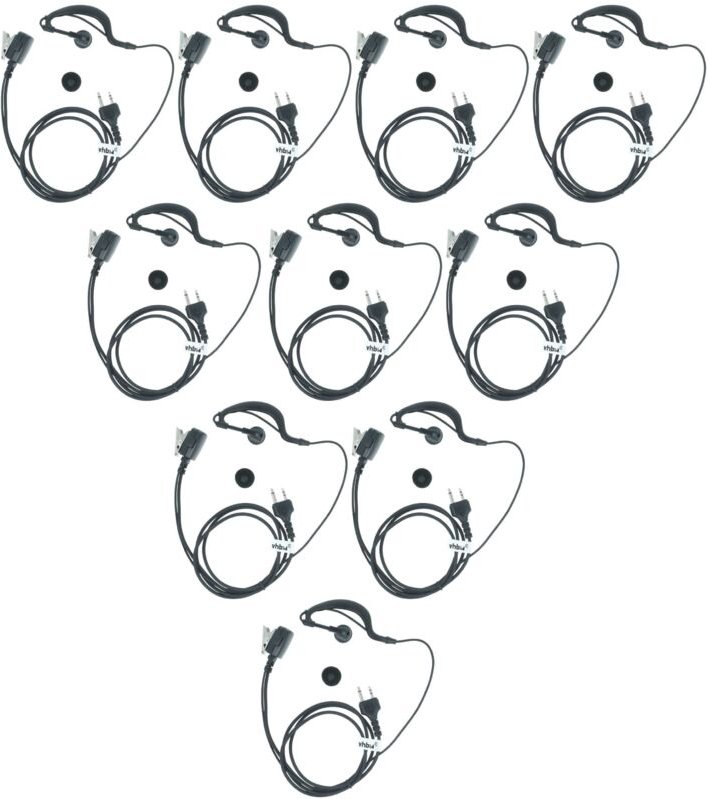vhbw 10 x Headset kompatibel mit Alan Midland 443, G12, 42, 445 Sport, 445 BT, 441, Atlantic, 421, 456R, 451 Funkgerät -...