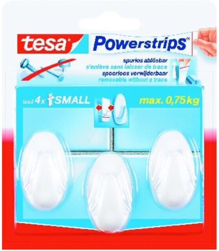 Powerstrips Haken oval chrom