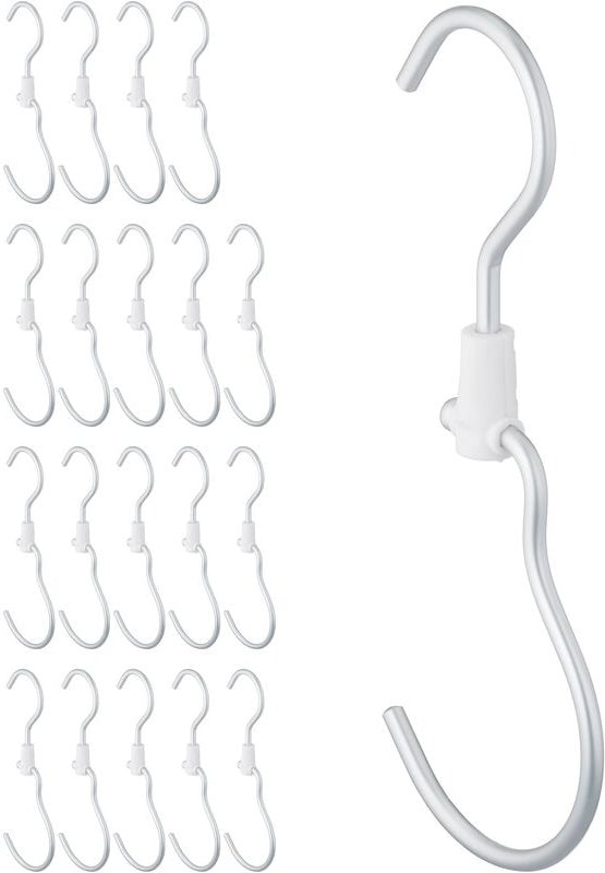 Thumbnail - 20 x Haken für Kleiderstange, Kleiderhaken, Hängehaken, Metallhaken zum Aufhängen von Kleidung, Einhängehaken, silber