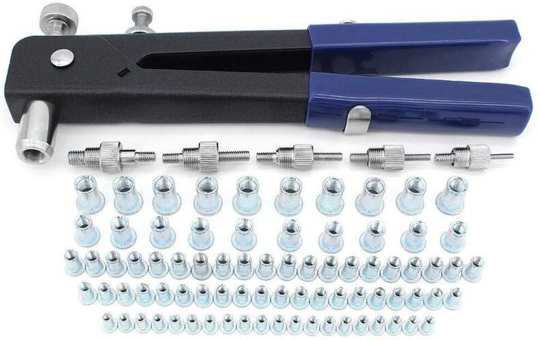 Gewindenietmuttern-Set, 86-teilig, Nietpistolen-Set, Nietmuttern-Einsatzpistole, Nietpistolenwerkzeug, Gewindeeinsatz fü...