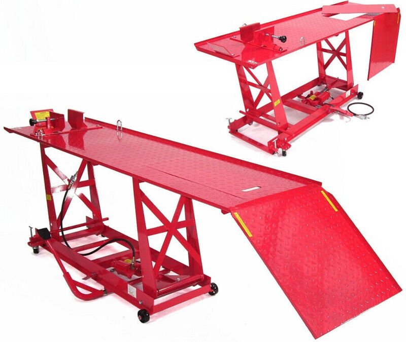 Motorradhebebühne pneumatisch Motorradheber 450kg Hebebühne 66152
