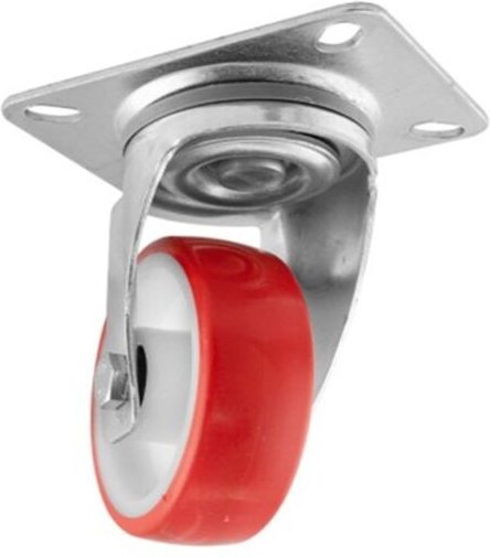 Rote Lenkrolle mit Sockel – 125 mm/150 kg, INTHER.