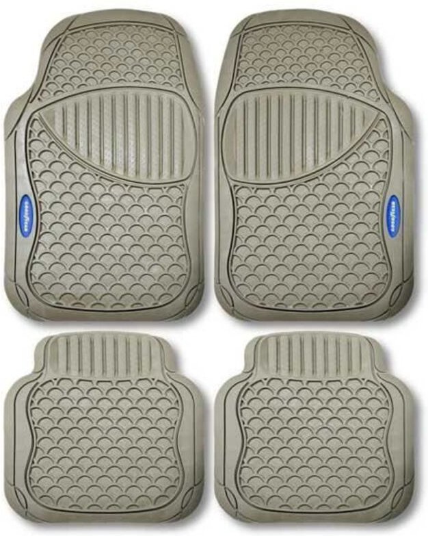 Teppich - GUMMI - Beige - Rutschfest - 100% PVC - Universal - 4 Stück