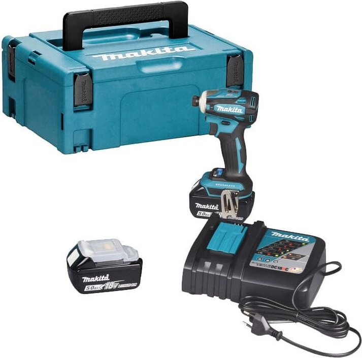 Akku-Schlagschrauber DTD172RTJ, 18V 2x 5,0 Ah und Ladegerät im makpac - Makita