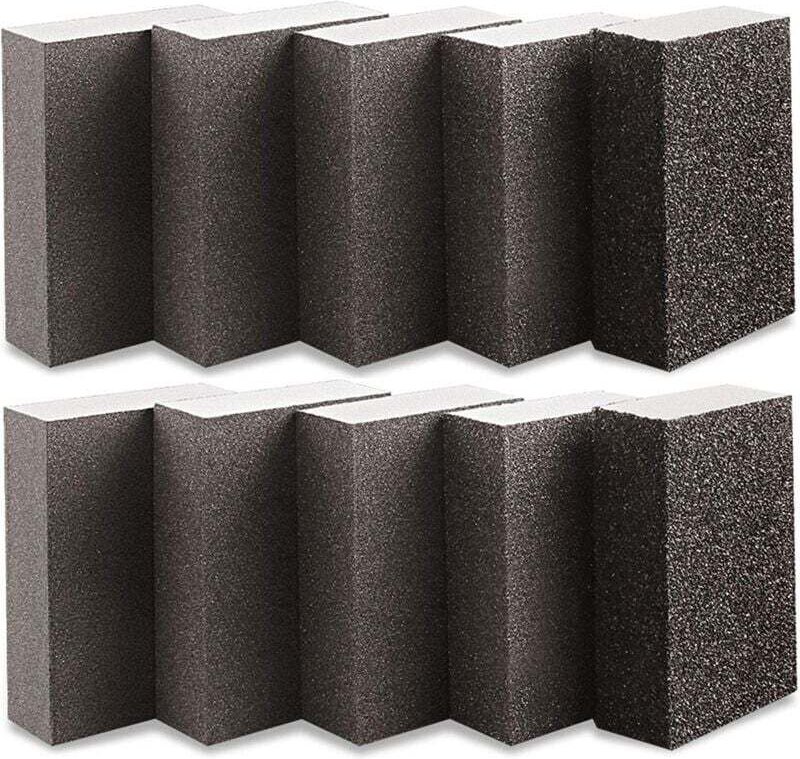 10-teiliges Schleifschwamm-Set, Schleifklötze mit Körnung 1000–1200, 70 x 100 x 25 mm, für Nass- und Trockenschliff von ...