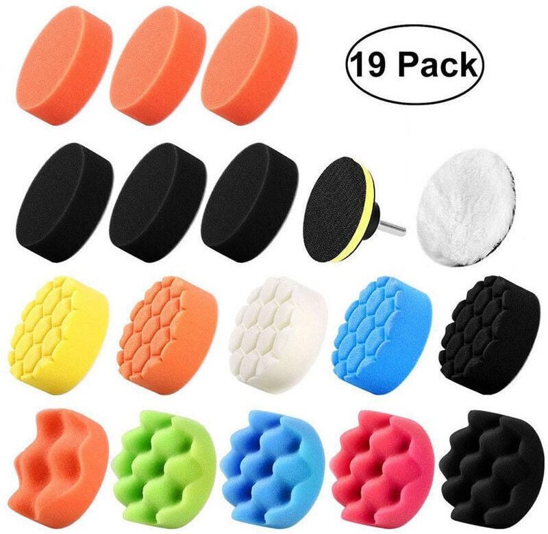19-teiliges 80-mm-Polierschwamm-Pad-Set zum Schleifen und Polieren mit M14-Bohrer für Autos
