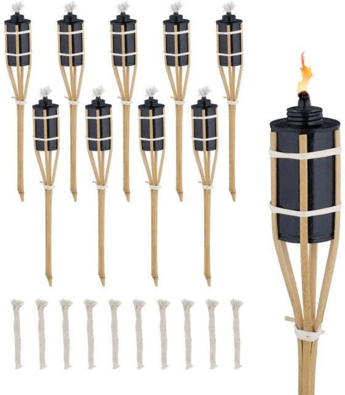 Set of 10 garden torches 40cm