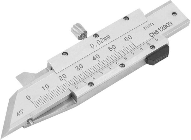 Fasenlehre, 0-50 mm Fasenmessschieber, Edelstahl Fasenlehre für die Mechanische Fertigung, Glasbearbeitung und Andere Be...