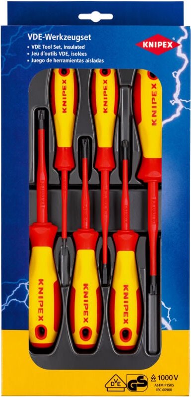 KNIPEX 00 20 12 V05 VDE Schraubendreher-Paket PlusMinus / Schlitz 6-teilig