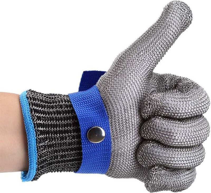 Sicherheitsarbeitshandschuhe aus Edelstahl mit Schnittschutz Niveau 5 (S)