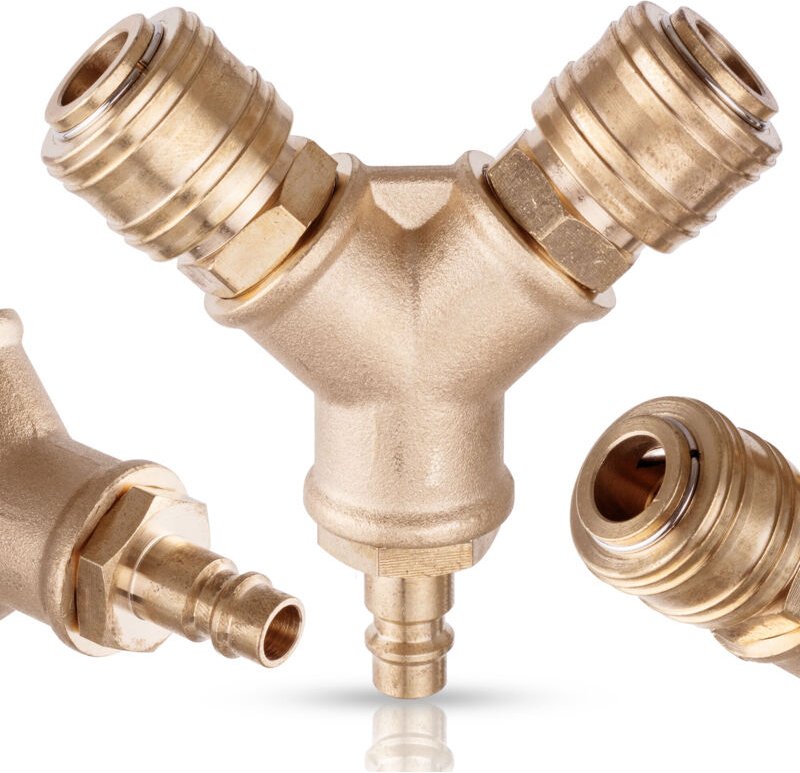 Pneumatischer Luftverteiler T-Stück Für Kompressor 1/2 2-Wege