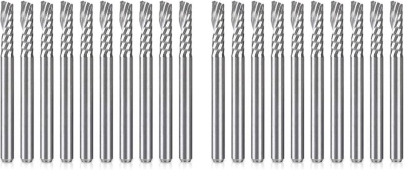 20Er-Pack CNC-Fräser Bits 1/8 Schaft Spiral Upcut Fräser Einzelflöten-Schaftfräser Set Fräser Frischstahl Gravur Schnitz...