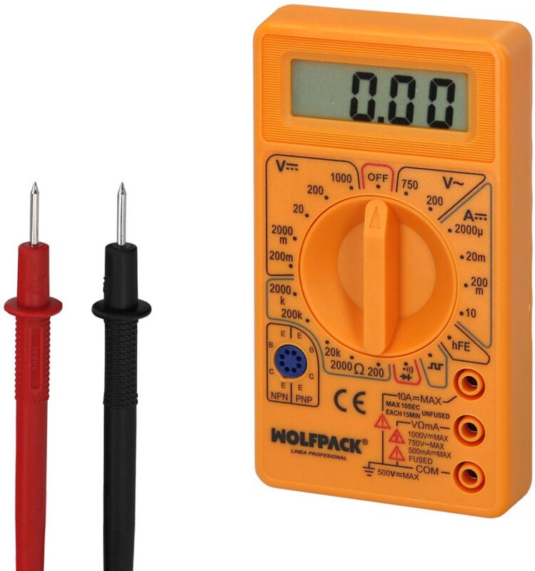 Professionelles Digitalmultimeter mit LCD-Anzeige (9-V-Batterie im Lieferumfang enthalten)