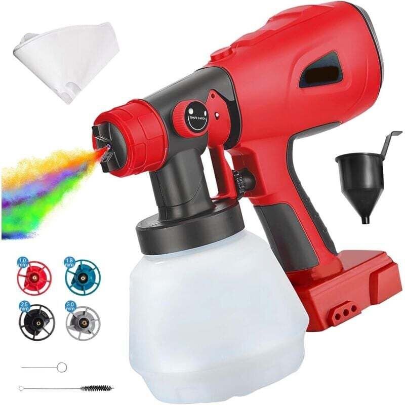 Dewalt 18V-20V Akku-Farbspritzgerät, 4 Düsen, 3 Sprühmodi, 1000ml Tank, für Wände, Möbel und Sprühlackierung (1 Akku ent...