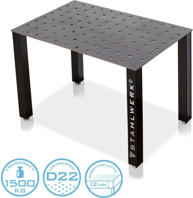 STAHLWERK Schweißtisch DIY-Bausatz hochbelastbare 12 mm Arbeitsplatte S355 Stahl