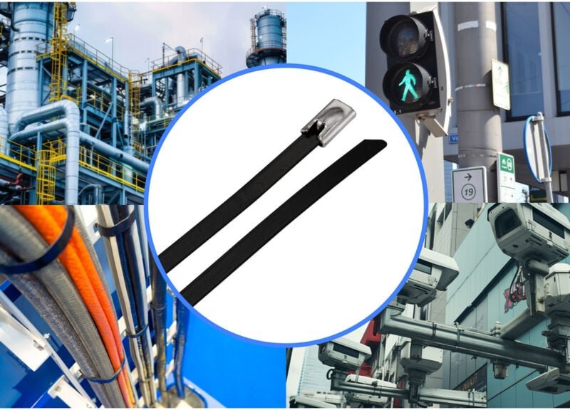 TC-12656596 Stahlkabelbinder 290 mm 4.6 mm aisi 316 mit Beschichtung 100 St. - Tru Components