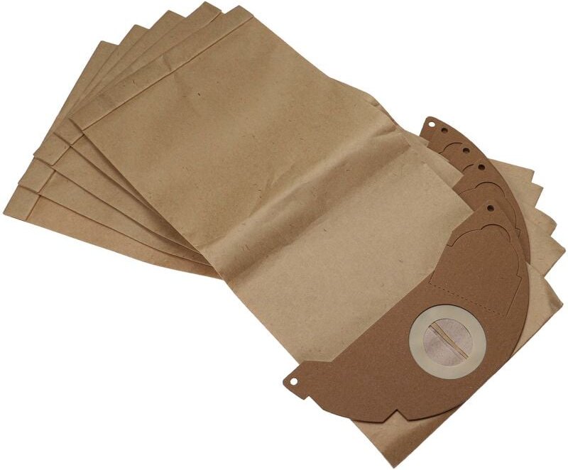 5x Staubsaugerbeutel kompatibel mit Kärcher wd 2 Premium Basic Staubsauger - Papier, braun - Vhbw