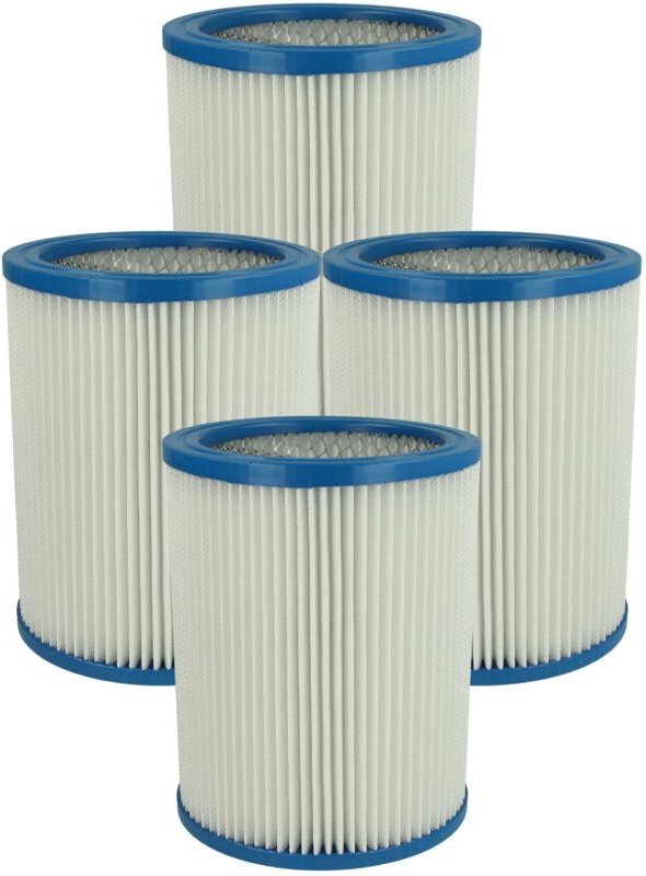 vhbw 4x Faltenfilter kompatibel mit Fein Dustex 40, 25 Staubsauger - Patronenfilter Weiß Abwaschbar