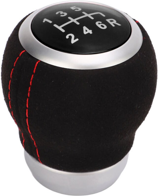 Schaltknauf für 6-Gang-Schaltgetriebe, silberner Ring, ergonomischer und verschleißfester Ersatz für Subaru Black Top