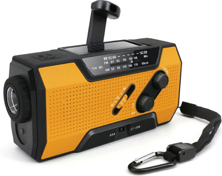 Multifunktionales Notfallradio mit Wetterwarnung, tragbarer 2000-mAh-Powerbank, SOS-Alarm und Taschenlampe für Notfälle,...