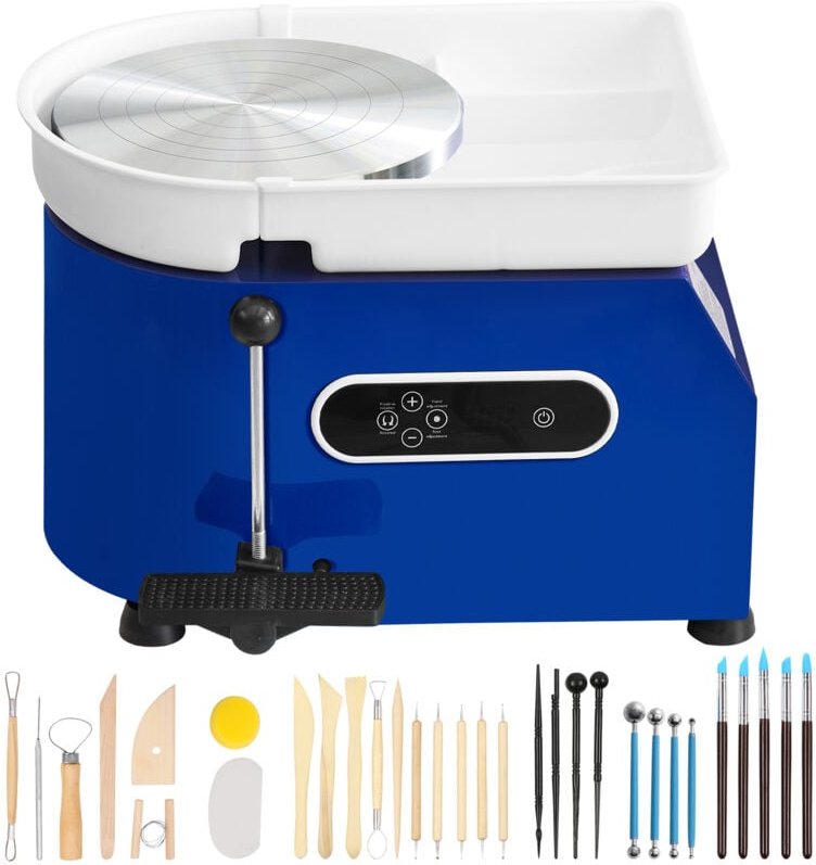 Töpferscheibe, 11in Keramik, Fußpedal, Bildhauerwerkzeuge & Schürze, 450W - Mophorn