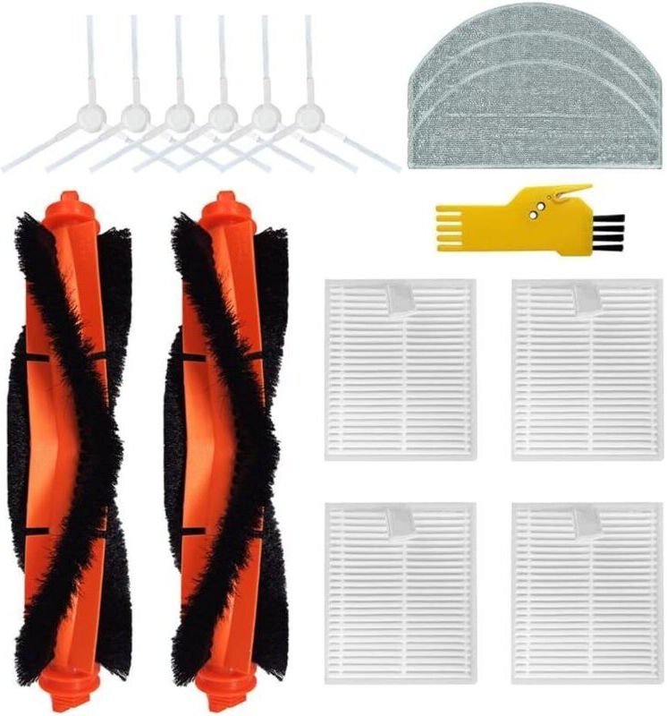 Zubehör kompatibel mit den Xiaomi Saugrobotern E12 und E10. Ersatzteile: 15 Packungen inklusive 2 Hauptbürsten, 4 Filter...