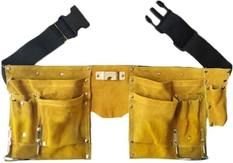 Werkzeuggürtel aus Leder mit Schnellverschluss, Schreiner- und Bauschürze mit Werkzeugaufbewahrungstasche