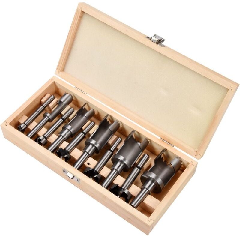 10 Tlg Forstnerbohrer Scheibenschneider Zapfenschneider Topfbohrer Ausbohr- und Auffüllsatz 15-35mm