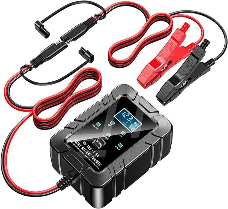 6V- und 12V-Batterieladegerät, intelligentes automatisches Ladegerät, Erhaltungsladegerät, Reparatur- und Desulfatierung...