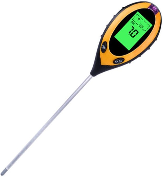 4-in-1-Bodenfeuchtigkeitstester, digitales Bodentest-Set, pH, Temperatur, Sonne, Luftfeuchtigkeit, Säure mit hintergrund...