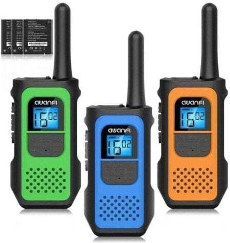 Wiederaufladbare Walkie-Talkies für Kinder und Erwachsene, 3 Stück, Walkie-Talkies mit großer Reichweite