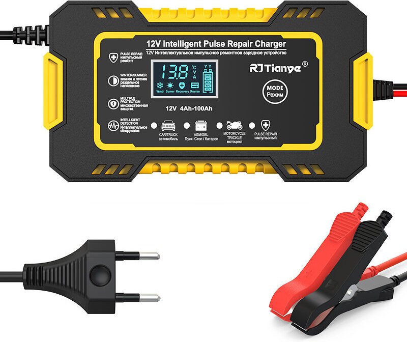 Intelligentes 12-V-6-A-Batterieladegerät, Batterieladegerät-Wartungsgerät und automatische Reparaturfunktion für Auto, M...